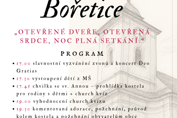 Plakát Noci kostelů 2026 Bořetice