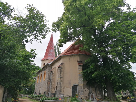 Chržín, kostel sv. Klimenta, hřbitov