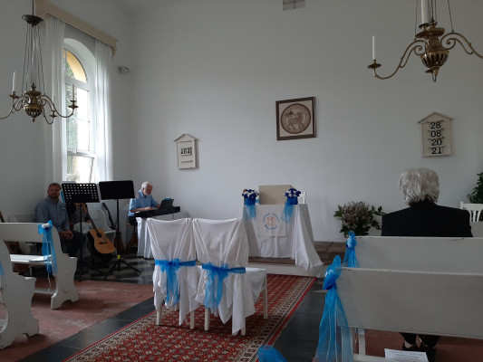 Interiér kostela ochranovského sboru při ČCE v Pot / Autor fotografie: jas