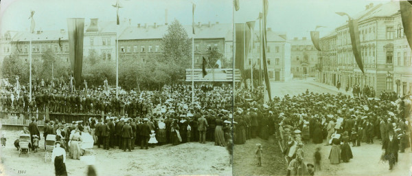 Evangelický kostel Chodov / Položení základního kamene kostela v roce 1906