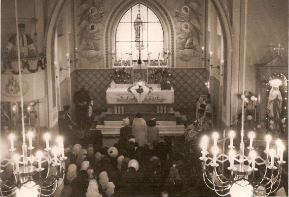 Kostel sv. Josefa Radslavice / Historické foto 1949