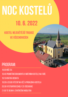 Plakát / Plakát s programem Noci kostelů ve Všechovicích. / Autor fotografie: Anna Šatánková