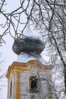 kostel sv:jakuba, Ledce / věž v zimě